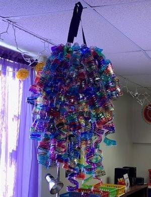 Made from plastic water bottles 