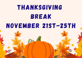  Thanksgiving Break November 21-25, 2022